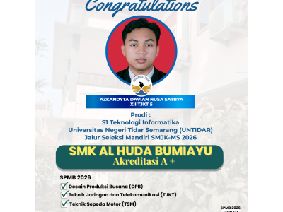 Alumni yang studi lanjut ke Peruruan Tinggi Melalui Jalur Seleksi Mandiri SMJK-SM 2026 UNTIDAR